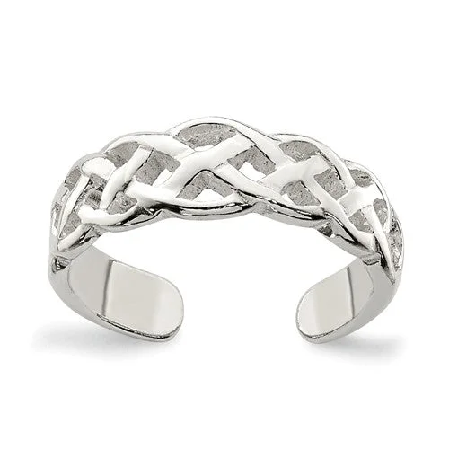 Ladies Rings with Custom Spark-Sterling Silver Celtic Weave Toe Ring