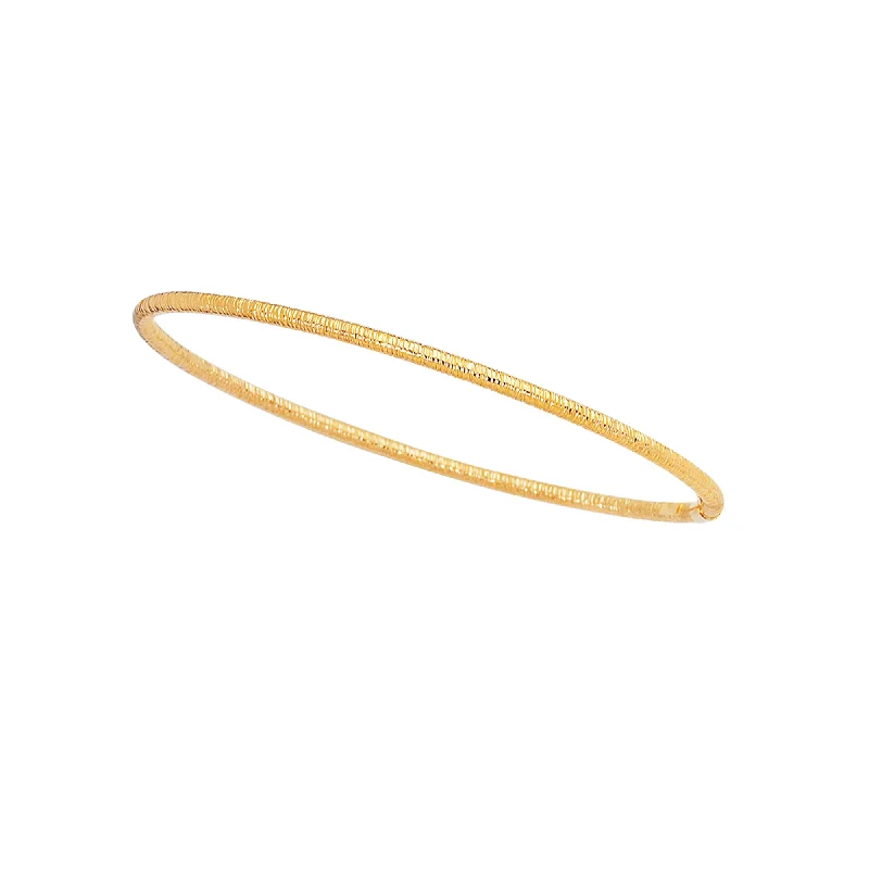 Satin sheen bracelets -14K Gold Textured Bangle