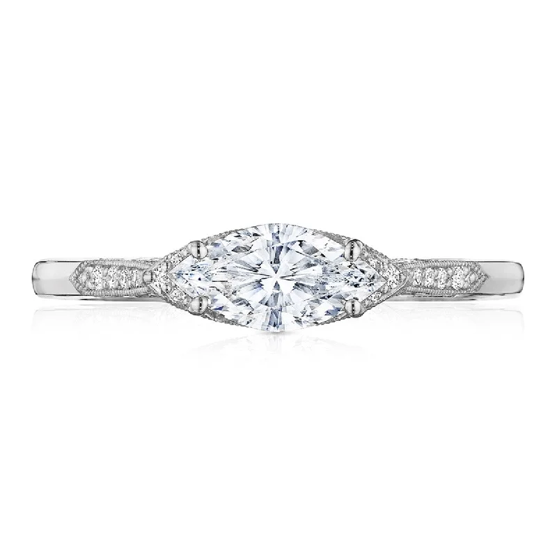 Ladies Engagement Rings Flame Spark-Simply Tacori Platinum Diamond Engagement Ring 2655MQ9X45