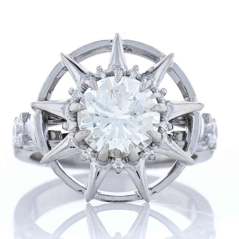 Ladies Engagement Rings Star Spark-Platinum Sundial Diamond Engagement Ring