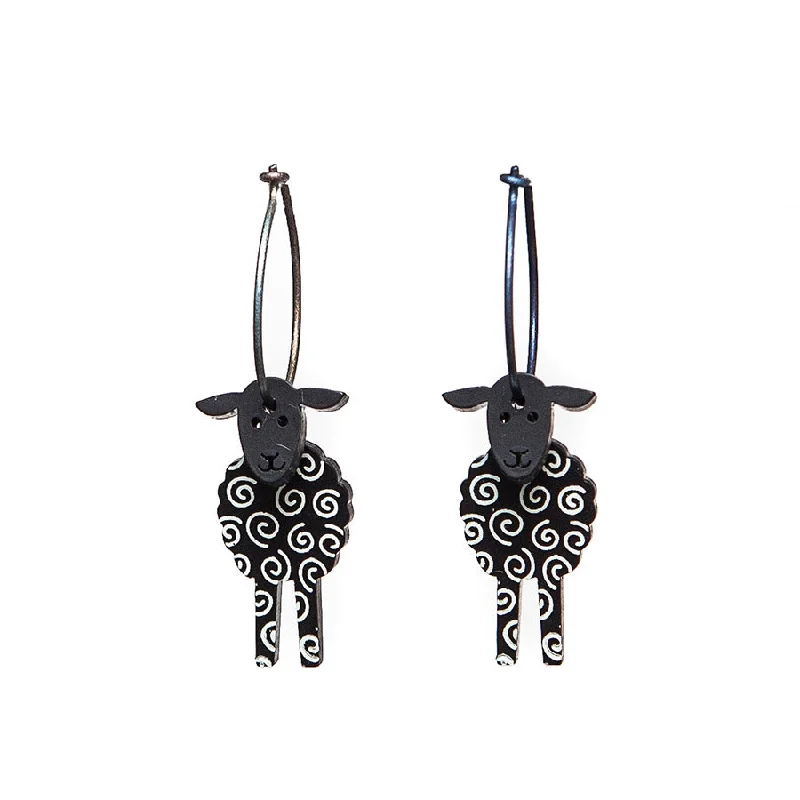 Ladies Earrings Polished Spark-Lene Lundberg K-Form Black Sheep Earrings