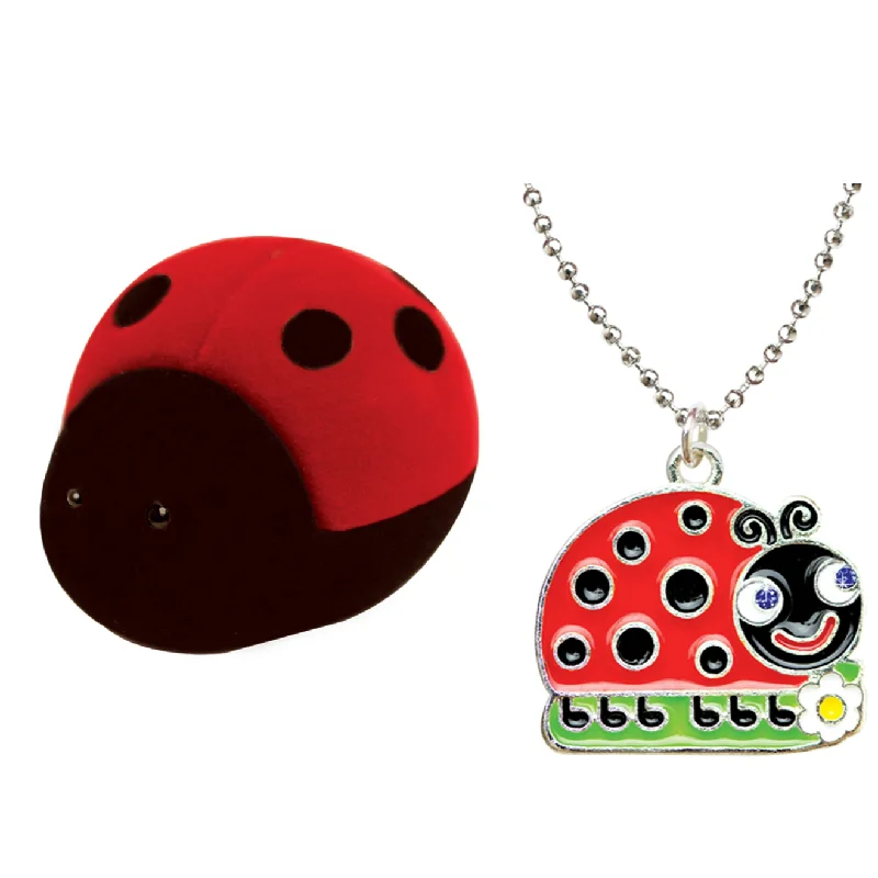 Ladies quirky gleam necklaces -Kids Ladybug Necklace