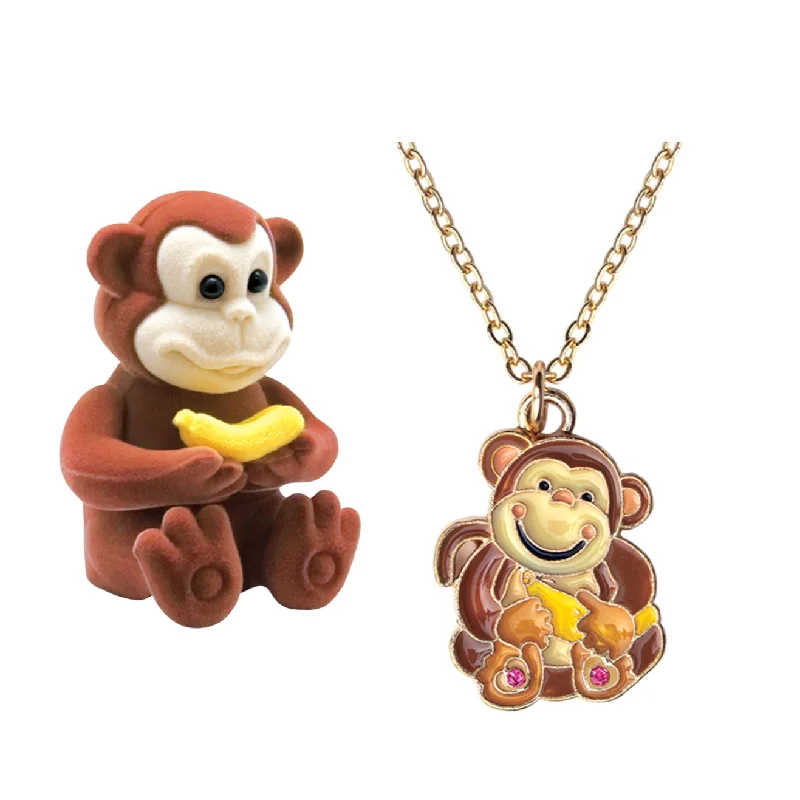 Ladies harmonious blend necklaces -Kids Monkey Necklace