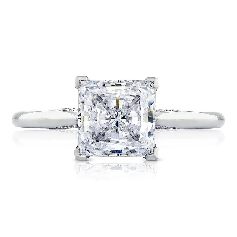 Ladies Engagement Rings Heart Glow-Simply Tacori Platinum Diamond Engagement Ring 0.07ctw 2650PR7