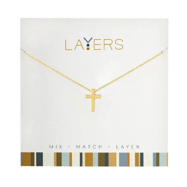 Ladies Valentine’s passion necklaces -Gold Cross Layers Necklace