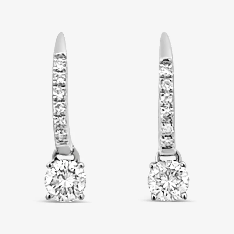 Ladies Earrings for Teacher Spark-Diamond Drop Huggie Earrings