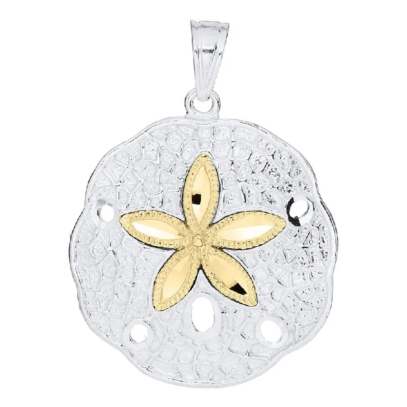 Ladies orbit charm necklaces -LeStage® Cape Cod : Sand Dollar Two Tone Necklace