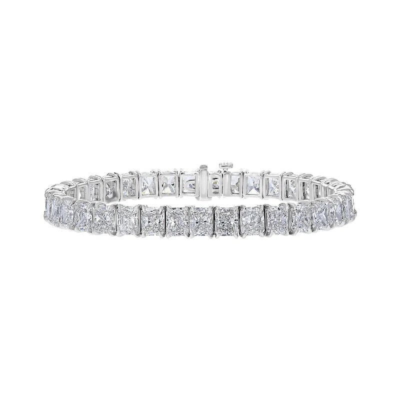 Tranquil jade bracelets -PLATINUM 27 CTW RADIANT DIAMOND 4 PRONG TENNIS BRACELET