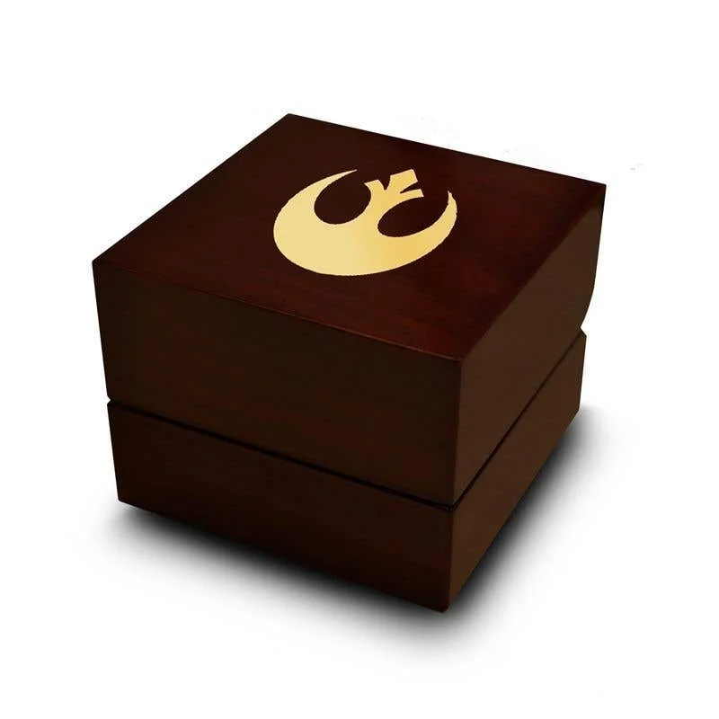 Ladies Engagement Rings with Heliodor Spark-Rebel Alliance Star Wars Symbol Engraved Wood Ring Box Chocolate Dark Wood Personalized Wooden Wedding Ring Box