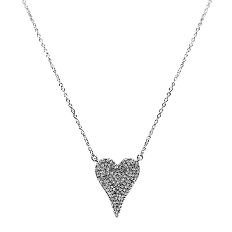 Ladies woodland whisper necklaces -Stia : Dripping CZ Heart Necklace