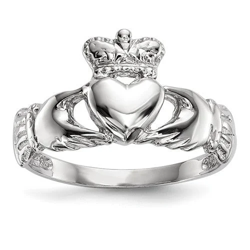 Ladies Rings Dual-Tone Glow-14k Gold Claddagh Ring