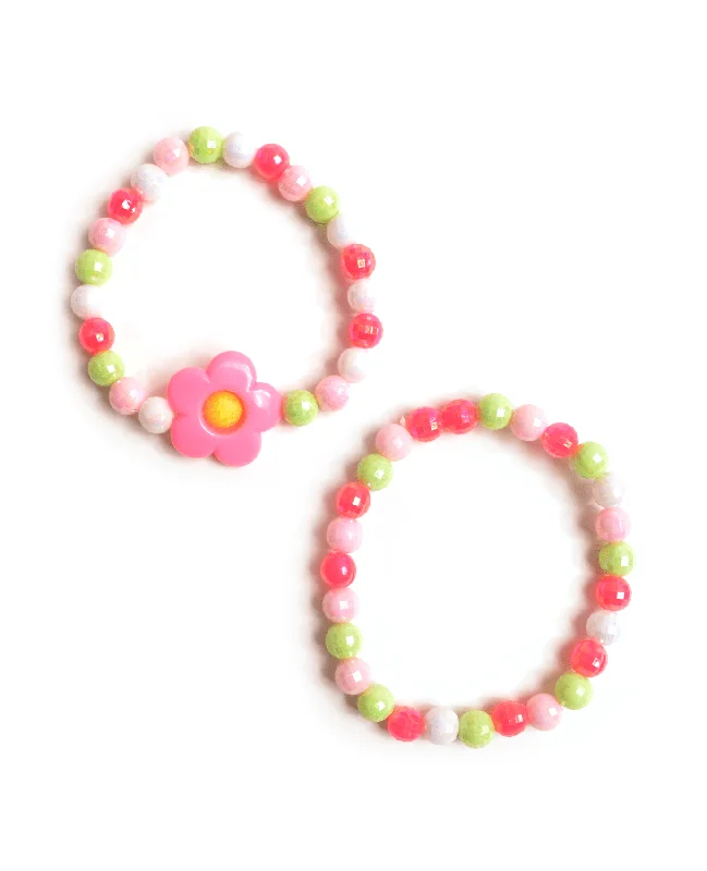 Homestead glow bracelets -Pink Flower Kids Bracelet Set