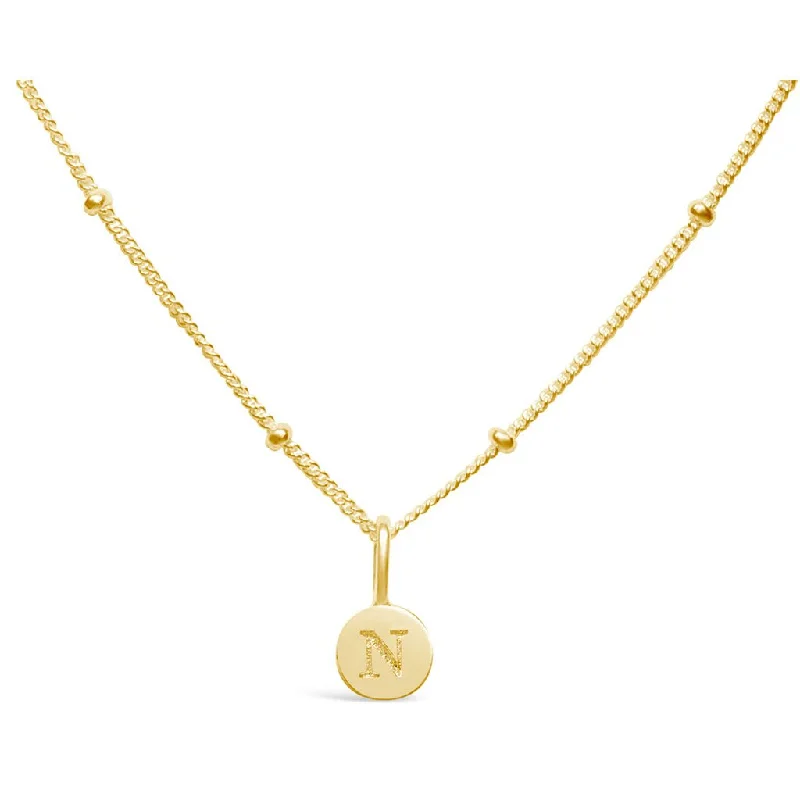 Ladies woven craft necklaces -Stia : Mini Love Letter Necklace in Gold - N