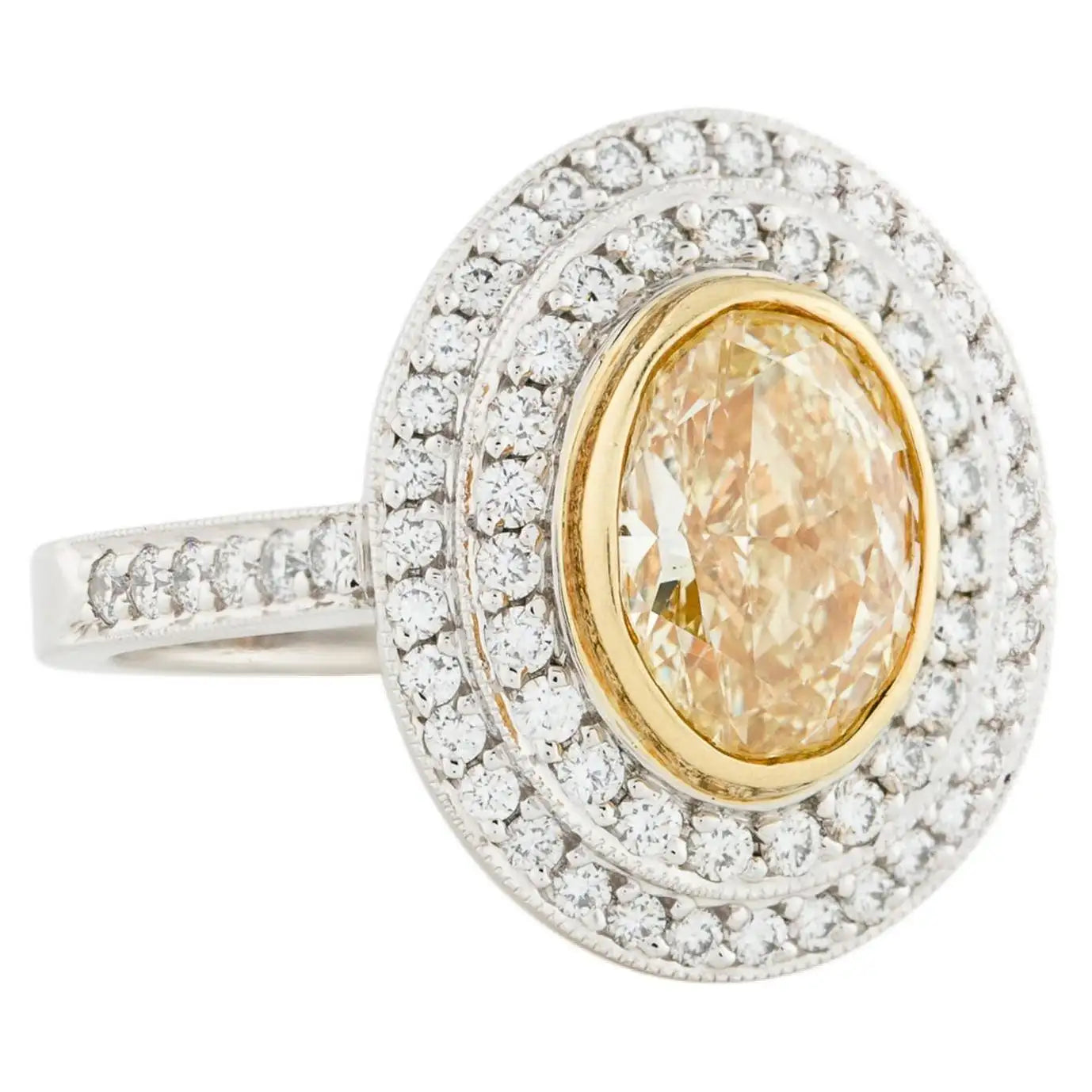 Ladies Rings for Date Glow-Oval Yellow Diamond Ring