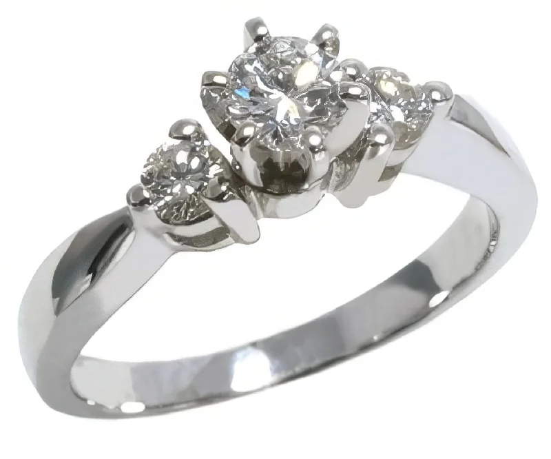 Ladies Engagement Rings Celestial Shine-14K White Gold 3 Round Diamond 0.50 carat total weight engagement ring HB06038