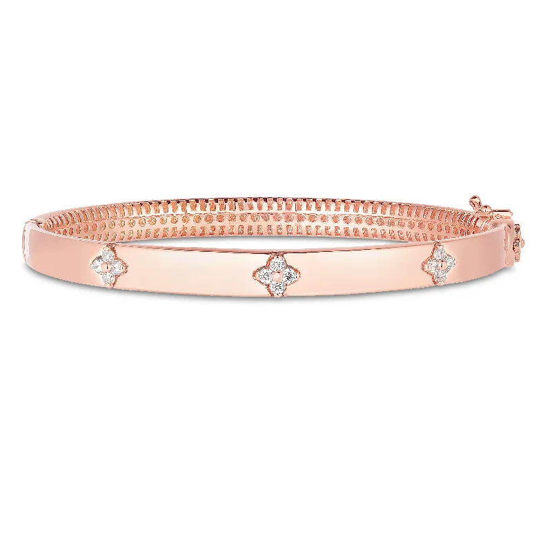 Slim silhouette bracelets -14K Trilogy Diamond Bangle