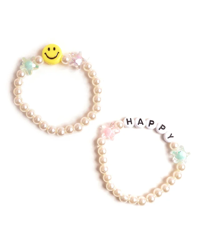 Mountain peak bracelets -Remember be "HAPPY" Kids Bracelet Set