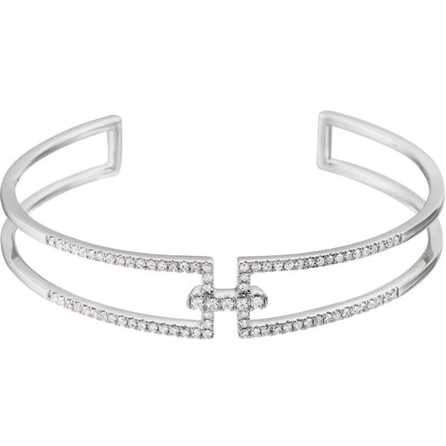 Soaring bird bracelets -14KT White Gold 3/4 CTW Diamond Cuff Bracelet