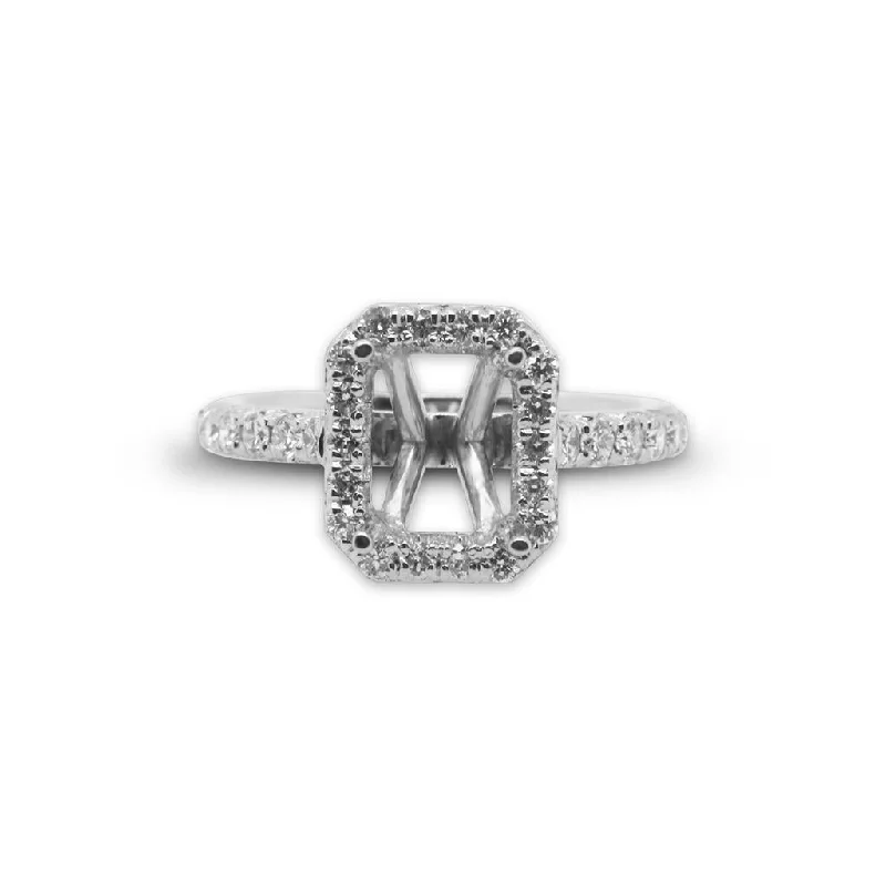 Ladies Engagement Rings Promise Glow-14k White Gold Diamond Semi-Mount Engagement Ring - 0.79cttw