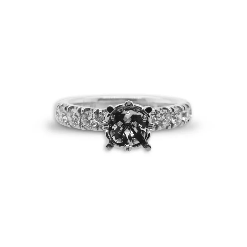 Ladies Engagement Rings Eternal Glow-14k White Gold Semi-Mount Engagement Ring - 0.88cttw