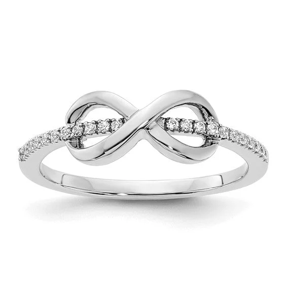 Ladies Rings for Lawyer Shine-Sterling Silver Diamond Infinity Ring