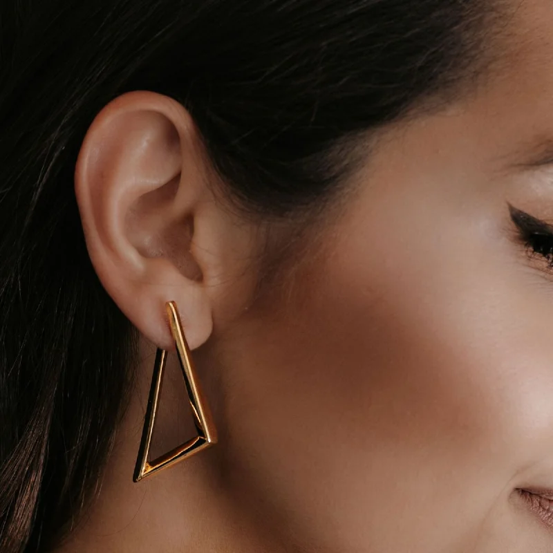 Ladies Earrings for Festive Shine-Angle Twist Hoop Earrings