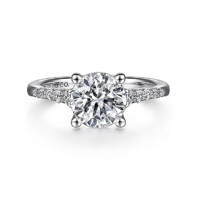 Ladies Engagement Rings with Astrophyllite Shine-Gabriel & Co Reed - 14K White Gold Round Diamond Engagement Ring