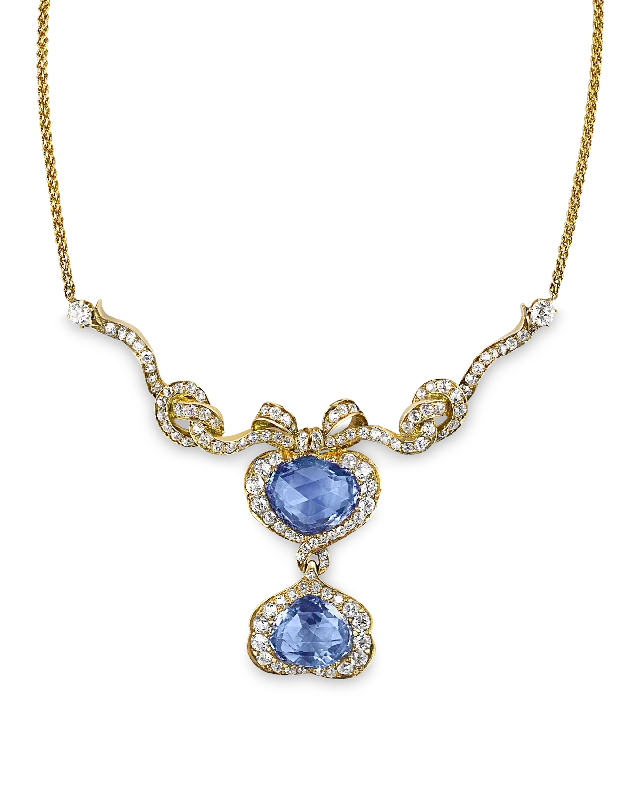 Ladies cultural heritage necklaces -Tiffany & Co. Kashmir Sapphire Necklace, 10.25 Carats