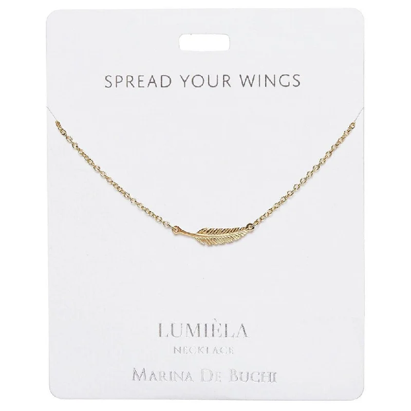 Ladies subtle grace necklaces -Lumiela Necklace: "'Spread Your Wings' Feather Necklace