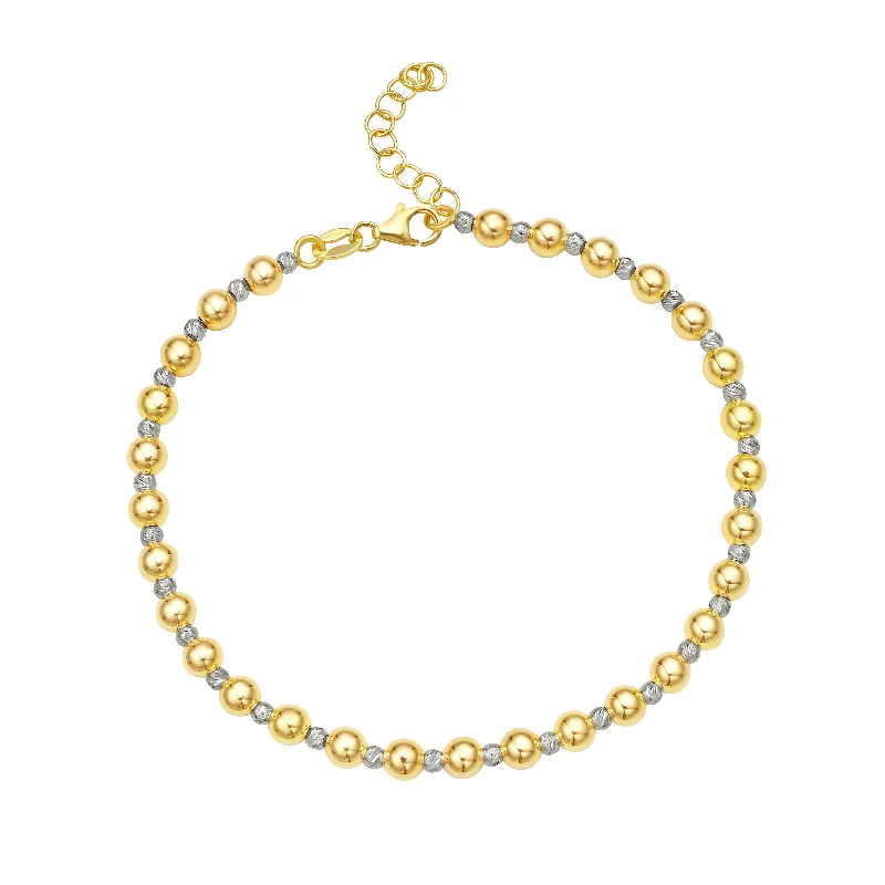 Breezy summer bracelets -14K Polished & Diamond Cut Bead Bracelet