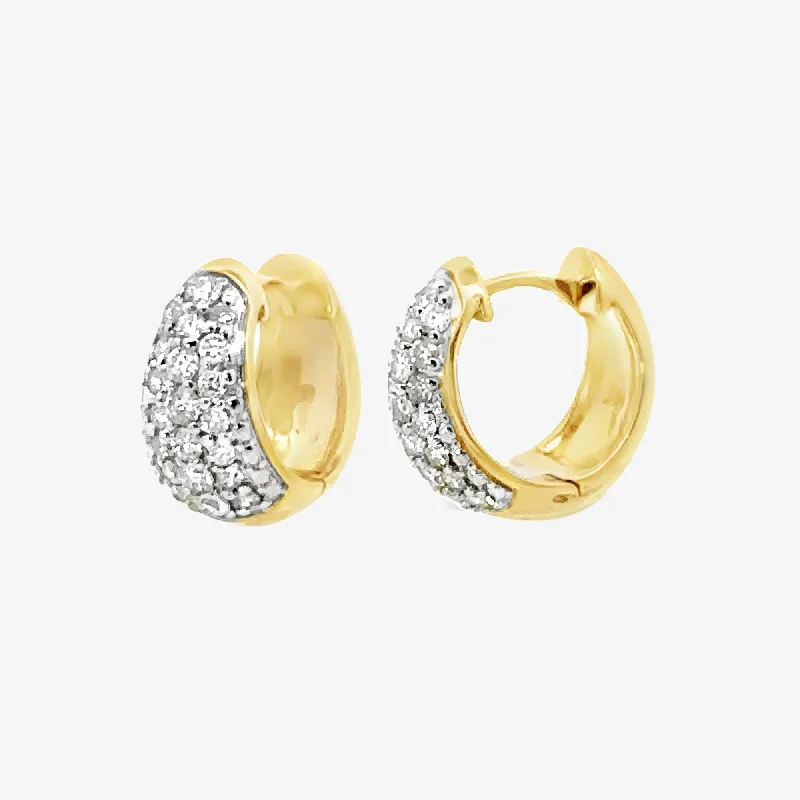 Ladies Earrings with Bloom Glow-Pave' 0.85CT Huggie Earrings