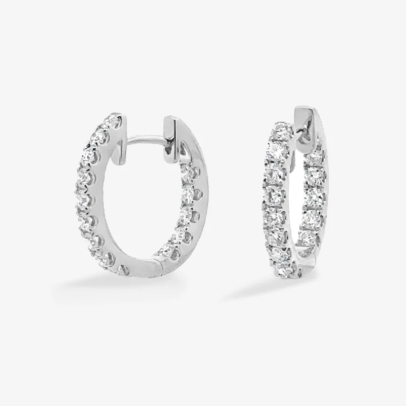 Ladies Earrings with Brown Astrophyllite-Eternity 0.90CT Diamond Huggie Earrings