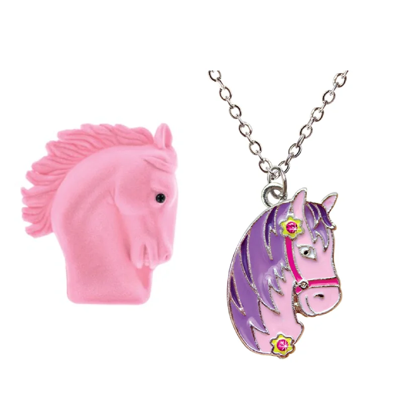 Ladies moody gothic necklaces -Kids Horse Necklace