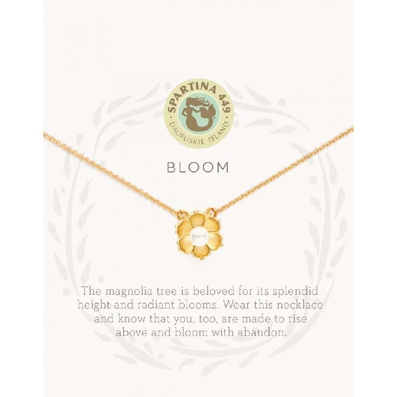 Ladies energy surge necklaces -Spartina : Sea La Vie Bloom Necklace in Gold