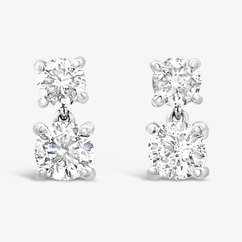 Ladies Earrings with Pure Danburite-Diamond Drop Earrings