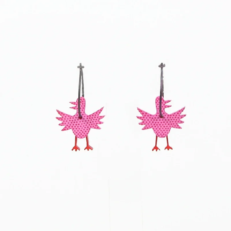 Ladies Earrings with Angel Shine-Lene Lundberg K-Form Pink Duck Earrings