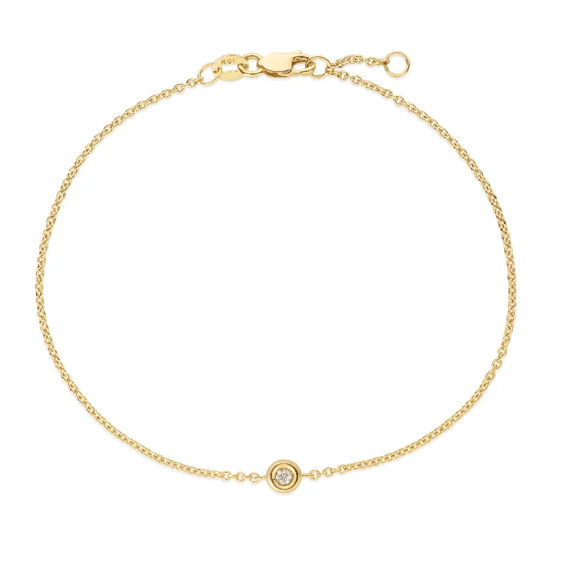 Hexagon gleam bracelets -14K Gold Solo Diamond Bracelets