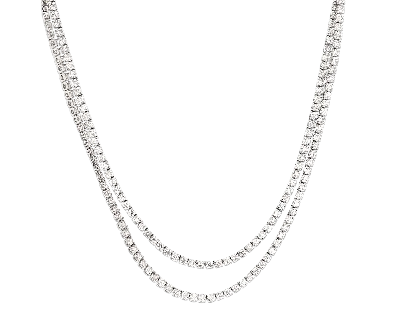 Ladies hexagon gleam necklaces -Straight Line Diamond Necklace, 44.55 Carats