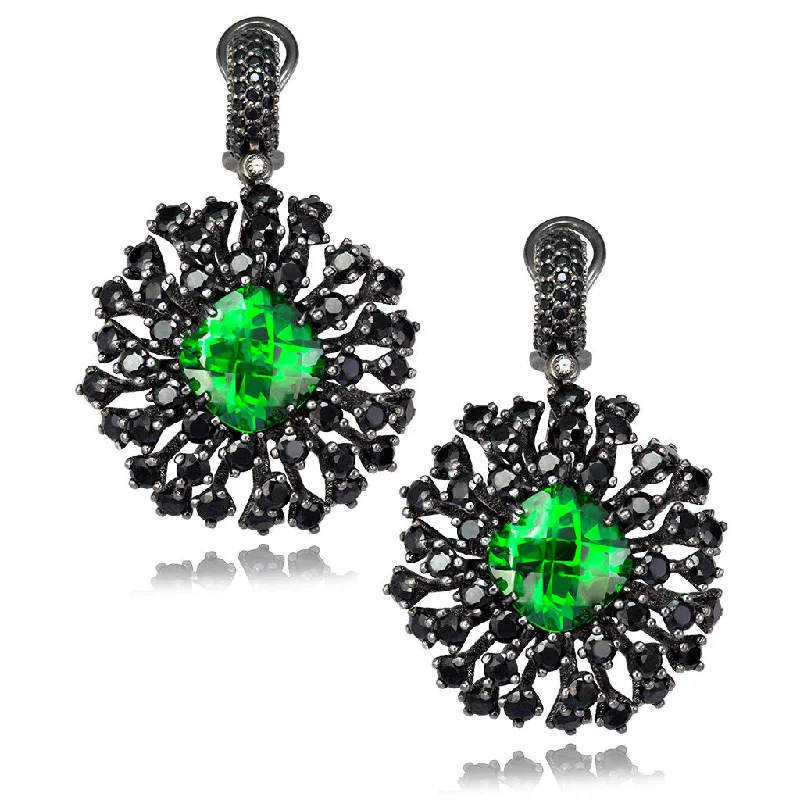 Ladies Earrings for Night Spark-Silver Astra Earrings with Swarovski Crystal & Spinel