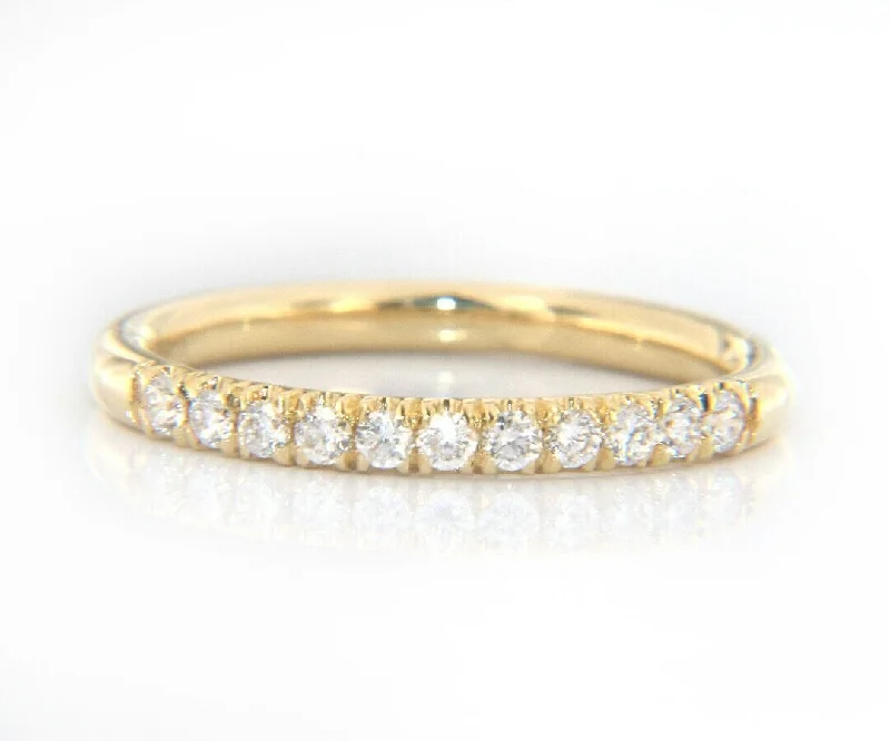 Ladies Engagement Rings with Taaffeite Glow-New Gabriel & Co. French Pave Diamond Wedding Band Ring in 14K