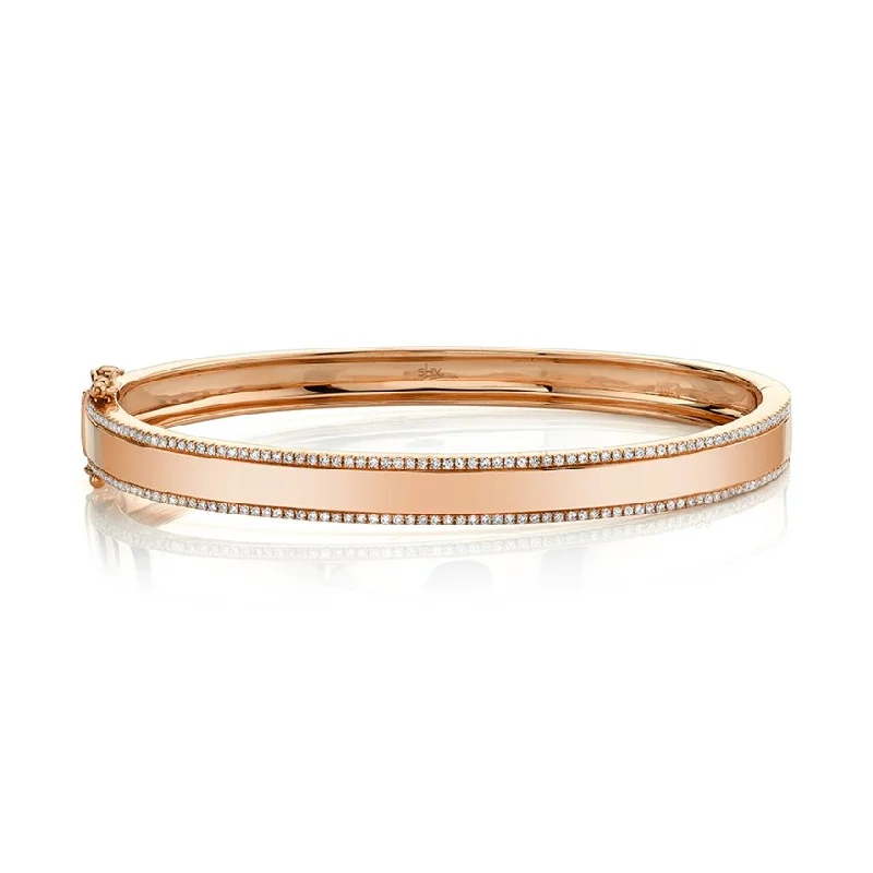 Healing vibe bracelets -14KT Gold 1/2 CTW Diamond 2 Row Bangle Bracelet