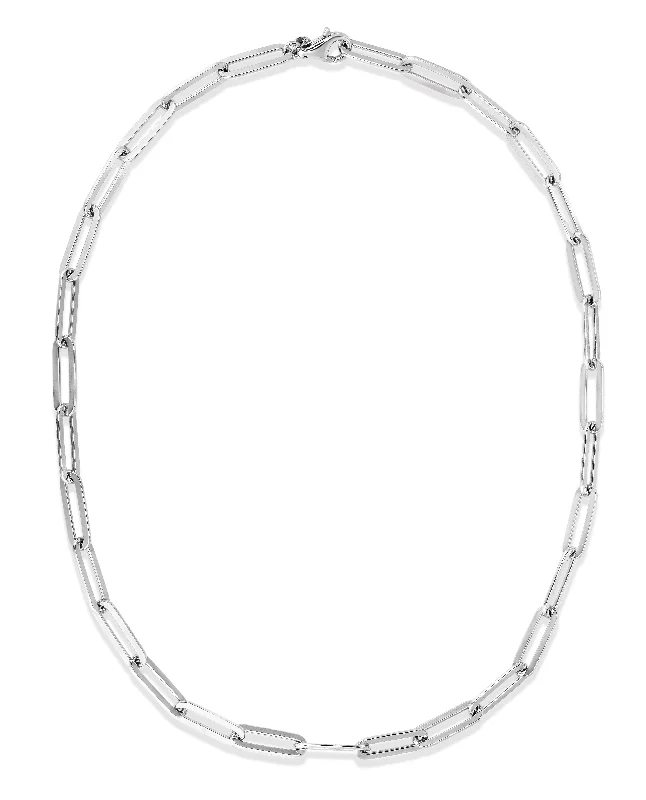 Balanced harmony bracelets -Silver 6MM Flat Paperclip Link Chain Bracelet