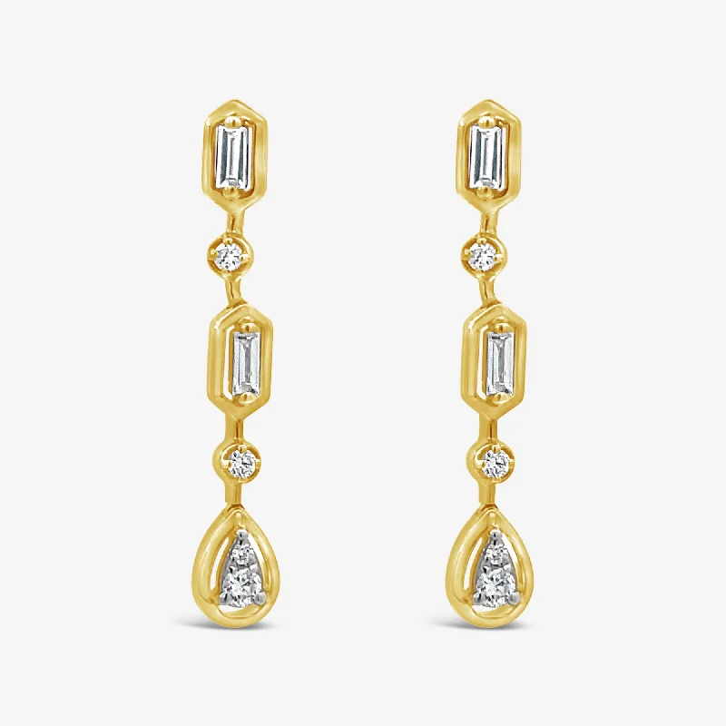 Ladies Earrings Ethnic Spark-Edgy Diamond Dangle Earrings