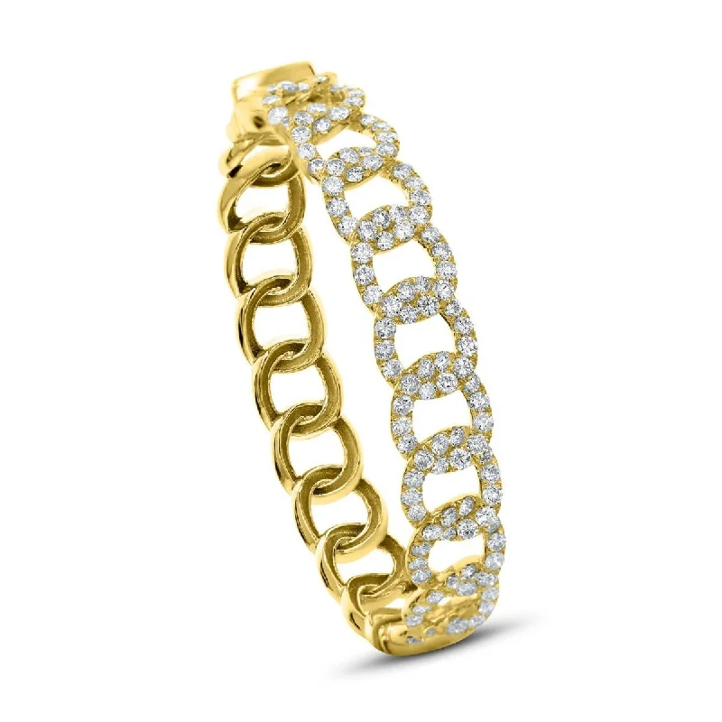 Dazzling Swarovski bracelets -18KT Gold 5 CTW Diamond Link Bangle Bracelet