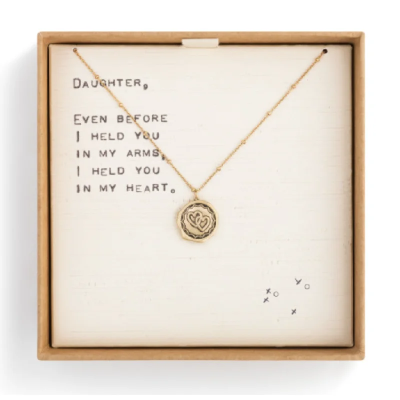 Ladies playful flair necklaces -Dear You Daughter Pendant Necklace