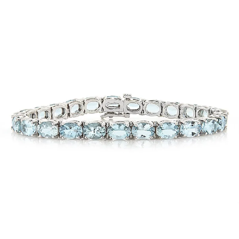 Luminous crystal bracelets -14KT WHITE GOLD 16.61CTW OVAL AQUAMARINE BRACELET