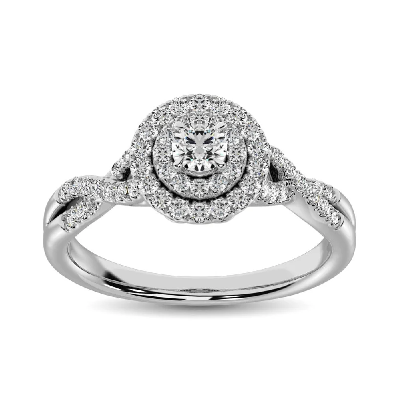 Ladies Engagement Rings with Okenite Glow-14K White Gold 1/2 CTW Diamond Split Shank Engagement Ring