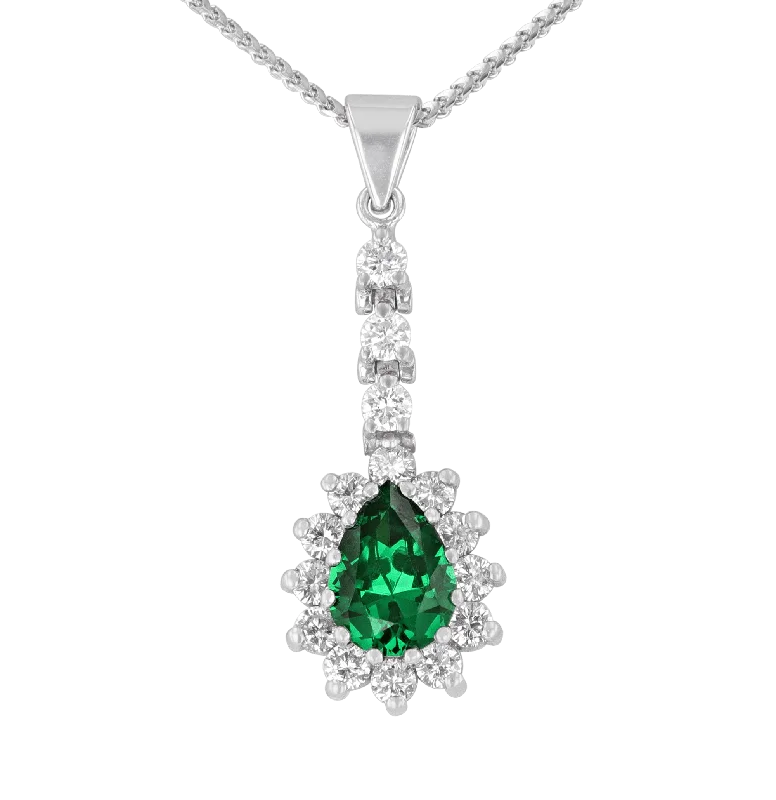 Ladies poised elegance necklaces -Colombian Emerald Necklace, 1.09 carats