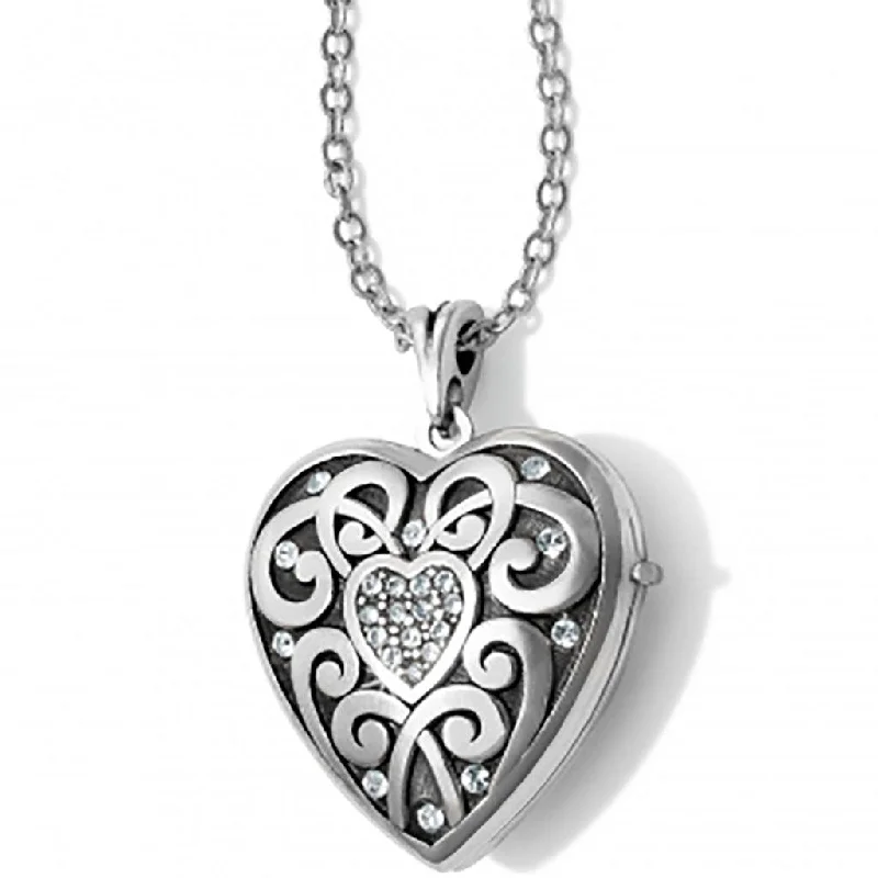 Ladies pristine white gold necklaces -Brighton : Sweet Memory Locket Necklace