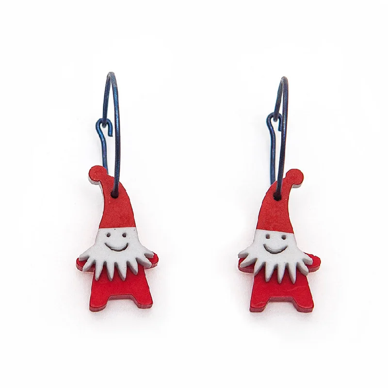 Ladies Earrings with Diamond Spark-Lene Lundberg K-Form Red Santa Earrings